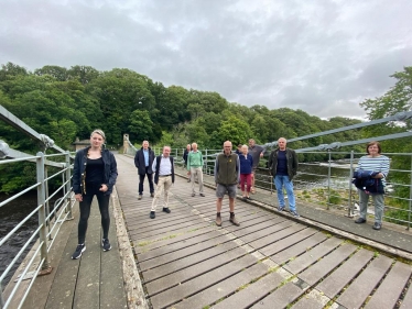 Whorlton Residents with Dehenna Davison on the Bridge